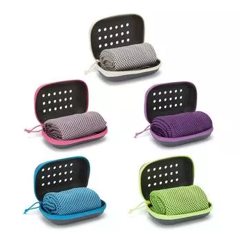 Быстросохнущее охлаждающее полотенце, мягкое дышащее, впитывающее холодный пот полотенце с коробкой для хранения, спортивный бег, йога, тренажерный зал, клуб фиолетовый