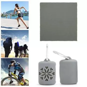 Быстросохнущее полотенце из микрофибры с силиконовым чехлом, зажимами-липучками, дышащее охлаждающее полотенце для душа, банное полотенце для бега, тренажерного зала, пляжа, спорта, путешествий, кемпинга синий