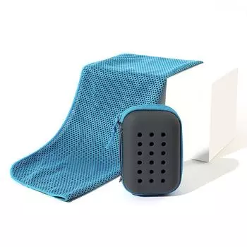 Быстросохнущее полотенце, мягкое, дышащее, с ящиком для хранения, для занятий спортом, бега, йоги, тренажерного зала, клуба 1PC небесно-голубой