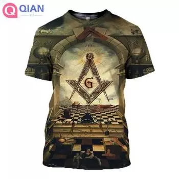 Быстросохнущие эластичные дышащие рубашки унисекс с принтом Freemason Masonic Lodge Freemasonry 3D, размер футболки CXT S