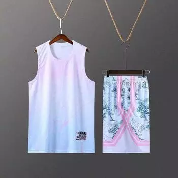 Быстросохнущие баскетбольные майки для мальчиков и мужчин, индивидуальный заказ, градиентный цветной принт, детская баскетбольная рубашка, шорты, униформа XXXXXL