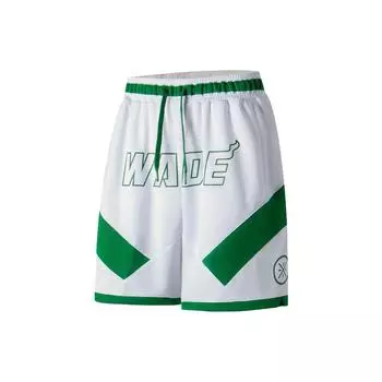 Быстросохнущие крутые спортивные шорты Li-Ning Wade Series с принтом на шнурке и буквами, мужские штаны, стандартные белые, AAPT013-2 M