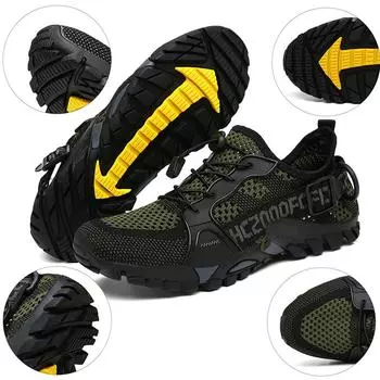 Быстросохнущие мужские акватуфли, летние нескользящие пары, водные туфли, мягкие мужские походные кроссовки для плавания на открытом воздухе, дышащие, 36-47 36