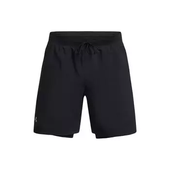 Быстросохнущие повседневные шорты с завязками и логотипом Under Armour, мужские брюки черного цвета со средней талией 1382641-001 2XL
