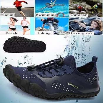 Быстросохнущие водные туфли унисекс для плавания в бассейне, на пляже, на шнурке, для дайвинга, 35–47 лет.