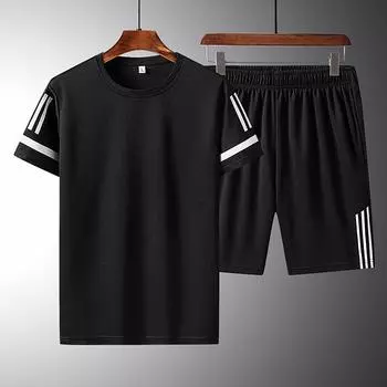 Быстросохнущий комплект, комплект из ледяного шелка, спортивный комплект для бега на открытом воздухе, сетчатый дышащий комплект, комплект из двух частей XXXXXL