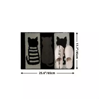 Быстросохнущий коврик для ванной из микрофибры для кошек — впитывающий, нескользящий, декоративный коврик для домашнего комфорта 17.725.6inch/45*65cm