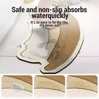 Быстросохнущий коврик для ванной комнаты, нескользящие коврики для пола, суперабсорбирующий коврик для душа, коврик для унитаза, коврик для двери, моющийся 41cmx90cm