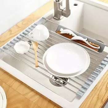 Быстросохнущий, можно мыть в посудомоечной машине, удобный рулонный сушилка для кухонной посуды, сушилка для раковины, поднос для сушки посуды S