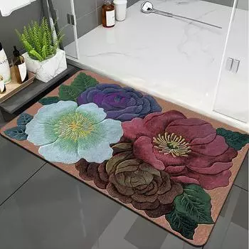 Быстросохнущий мягкий коврик для ванной комнаты, нескользящий коврик для ног, напольный коврик для ванной комнаты, впитывающий коврик для двери, кухонный специальный коврик для пола, который можно резать 40x60cm белый