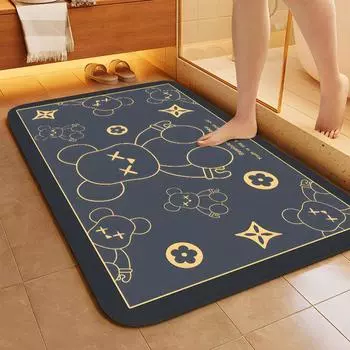 Быстросохнущий нескользящий коврик для ванной комнаты, впитывающий диатомовую грязь, водонепроницаемый, устойчивый к грязи бытовой коврик для пола у двери в ванную комнату 40X60cm 15.7X23.6in