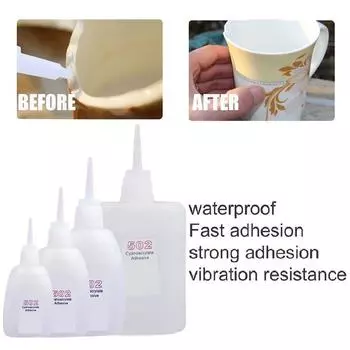 Быстросохнущий суперклей 502 Мгновенный прочный клей для обуви из дерева Бумага для быстрого ремонта Univer U6F2 White-30g