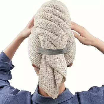 Быстросохнущий тюрбан для женщин, впитывающая шапочка для волос, впитывающий сушильный тюрбан для вьющихся длинных густых волос 60*100 синий