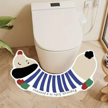 Быстросохнущий U-образный коврик для ванной, мультяшный коврик для ванной, легко чистится, коврик для ванной Style B