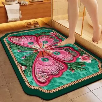 Быстросохнущий впитывающий коврик для унитаза, симпатичный, специальный, впитывающий коврик для ног, туалет, кухонная дверь, ванная комната, противоскользящий коврик 30x50 белый