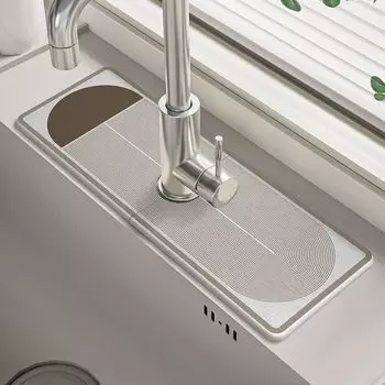 Быстросохнущий впитывающий коврик под смеситель Диатомовая земля Впитывающая накладка под смеситель Впитывающий коврик для ванной Кухня C