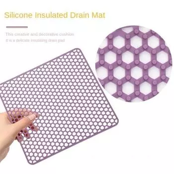 Быстросушящийся коврик для раковины Защитный коврик Нескользящий термостойкий коврик Решетка Коврик для сушки посуды Настольный жёлтый