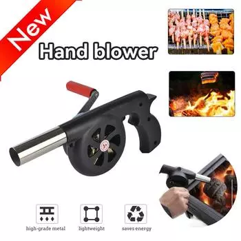 Быстрый индукционный уголь для пикника, небольшой фен, ручной вентилятор для сжигания угля, барбекю, гриль, вентилятор для барбекю, ручной вентилятор Pack of 1 чёрный