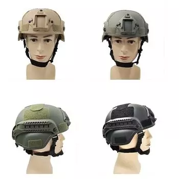 Быстрый шлем с защитой ушей, многофункциональный защитный шлем с регулируемым подбородочным ремнем, сбоку зелёный