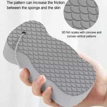 Бытовая 3D Волшебная Отшелушивающая Губка Детская Губка Для Ванны Пилинг Омертвевшей Кожи Отшелушивающий Массажер Чистящая Щетка Для Ванны серый