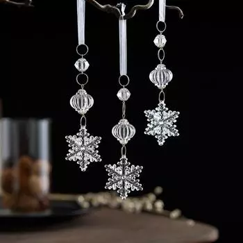 Бытовая акриловая рождественская сосулька подвеска искусственный блеск снежинка подвеска прозрачная елка украшение свадьба