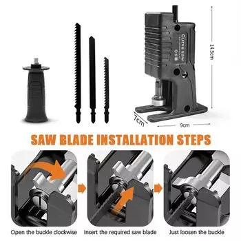 Бытовая электрическая дрель Модифицированный электрический возвратно-поступательный лобзик Адаптер для дерева Стальная труба Пластиковая электрическая дрель Деревообрабатывающие инструменты