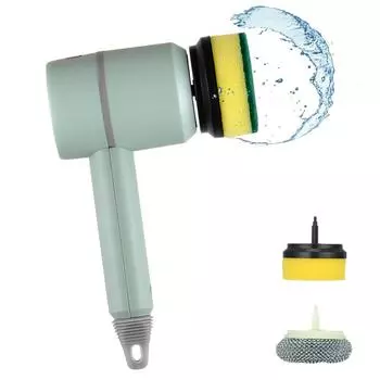 Бытовая электрическая многофункциональная чистящая щетка с 4 сменными насадками для чистки 1200mAh розовый