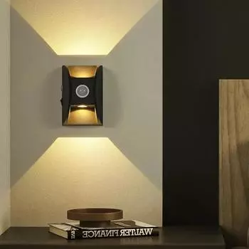 Бытовая алюминиевая гостиная фоновая стена непроводная магнитная индукционная лампа человеческого тела прожектор настенный светильник tricolor чёрный