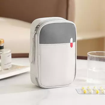 Бытовая аптечка первой помощи, домашний ящик для хранения, медицинский набор, многофункциональная многослойная сумка-органайзер для хранения медицинских принадлежностей M серый