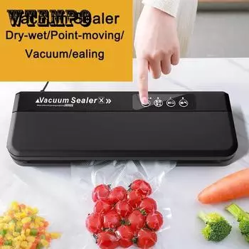 Бытовая автоматическая машина для консервации пищевых продуктов, автоматическая вакуумная машина для запайки сухих и влажных масляных порошков, многоцелевая маленькая вакуумная машина чёрный