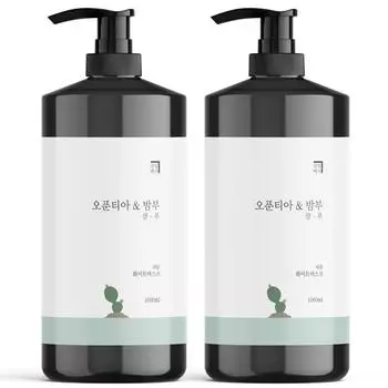 Бытовая белая бумага Opuntia & Bamboo Парфюмированный шампунь Белый мускус, 1 л, 2 шт.