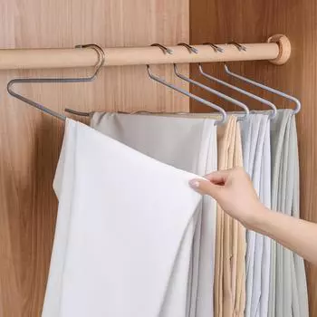 Бытовая бесшовная стойка для брюк типа «гусиная лапка» с Z-образным креплением для брюк, сушилка для брюк, вешалка для одежды, вешалка для брюк, вешалка для курток, прищепка для брюк, стойка для хранения в гардеробе 35.5*13cm серый