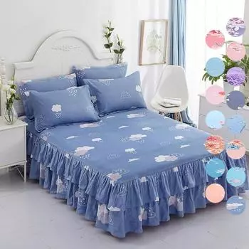 Бытовая цельная юбка-кровать для спальни, благоприятное для кожи покрывало, покрывало для спальни, студенческое общежитие, простыни