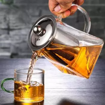 Бытовая чайная посуда, прозрачный чайник, заварочный чайник из нержавеющей стали, 550/750/950 мл, термостойкий стеклянный чайник 950ml