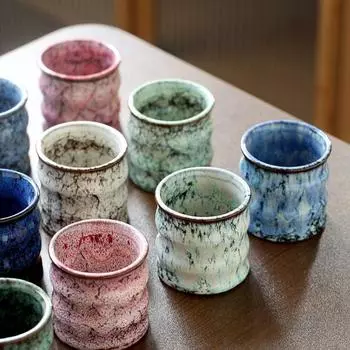 Бытовая чашка для воды из сырой керамики, чаша для чая, красочная керамическая чашка