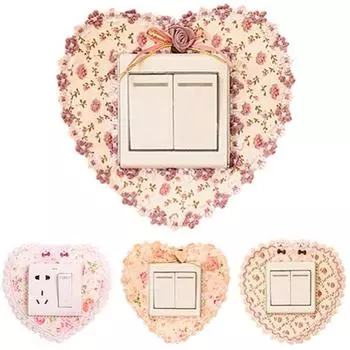 Бытовая цветочная ткань, кружевной переключатель любви, пылезащитная крышка, розетка, настенная