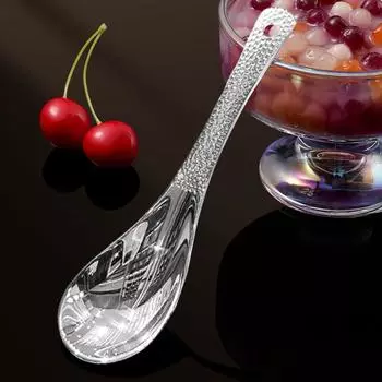 Бытовая детская ложка Десертная ложка Серебряная зеркальная полированная столовая посуда Суп Рис Домашняя посуда Необходимые кухонные принадлежности