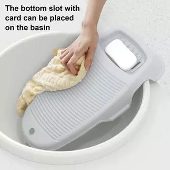 Бытовая доска для мытья рук с раковинами для мыла, дренажными отверстиями, нескользящей конструкцией, усиленным дном S серый