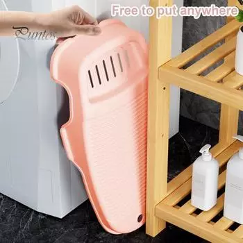 Бытовая доска для мытья рук с раковинами для мыла, дренажными отверстиями, нескользящей конструкцией, усиленным дном, портативным инструментом для стирки S серый