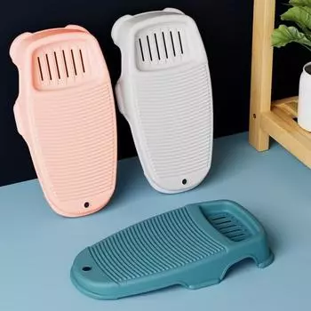 Бытовая доска для мытья рук с раковинами для мыла, дренажными отверстиями, нескользящей конструкцией, усиленным дном, портативным инструментом для стирки S синий