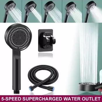 Бытовая душевая головка для ванной комнаты, 5 режимов, регулируемая гидромассажная душевая головка с высоким давлением, ручная душевая лейка, принадлежности для ванной комнаты