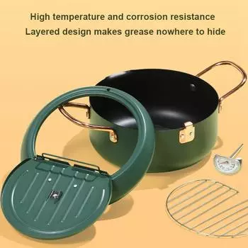 Бытовая фритюрница темпура в японском стиле, экономящая масло, контролируемая температура, антипригарное покрытие, против ожогов, кухонная утварь для фритюрницы