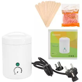 Бытовая грелка для воска, восковые бобы, деревянная палочка, набор инструментов для удаления волос для ног, подмышек US Plug 110V