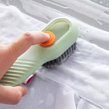 Бытовая химия Щетка для обуви Удобная нажимная щетка для чистки Инструменты для чистки Бытовая автоматическая жидкость для добавления многофункциональных ювелирных изделий белый