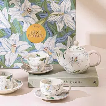 Бытовая керамическая кофейная утварь набор для послеобеденного чая чайник чашка