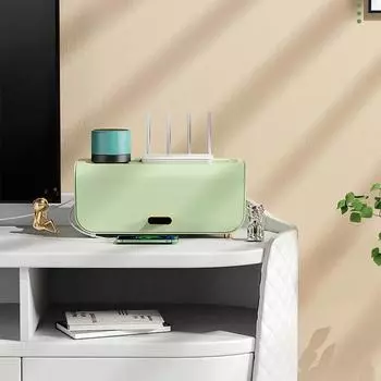 Бытовая коробка для хранения розеток, большая вместимость, органайзер для кабеля передачи данных, экономящий место, органайзер для разных вещей, коробка для хранения проводов зелёный