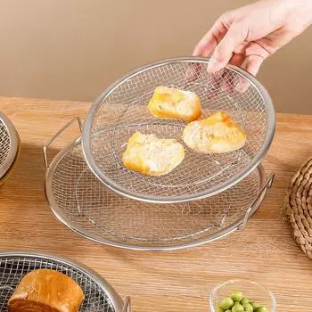 Бытовая кухня из нержавеющей стали 304 с сеткой для жареных закусок на гриле, сковорода с фильтром для масла и ручкой, поддон для слива охлаждающего масла