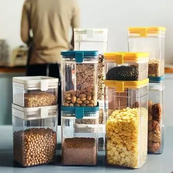 Бытовая кухня влагостойкий герметичный ящик для хранения закусок конфет емкость для хранения зерна миксер 500ml white