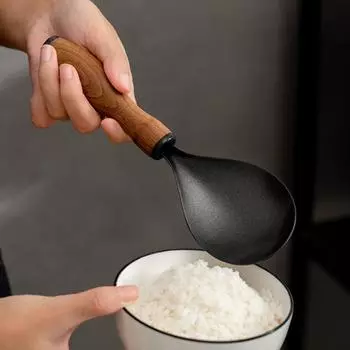 Бытовая ложка для риса из нержавеющей стали 304, антипригарная ложка для бобов, пищевая лопатка для рисоварки, совок для риса коричневый