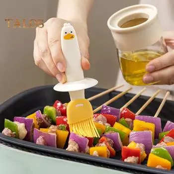 Бытовая масляная кастрюля Легкое окунание, нанесение смазки Удобная чистка Полезная встроенная конструкция масляной кастрюли Кухонные принадлежности жёлтый